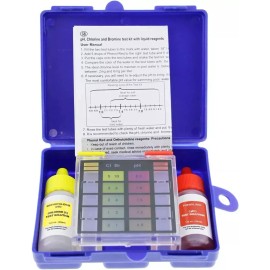 Swimming Pool Spa & Hot Tub 3-Way Chlorine Bromine (OTO) & pH Drop Test Kit