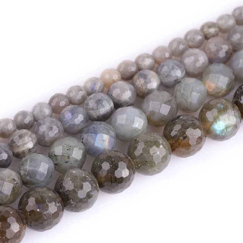 (12mm/Gray) - GEM-inside Labradorite Gemstone Loose Beads Natural 12mm Round