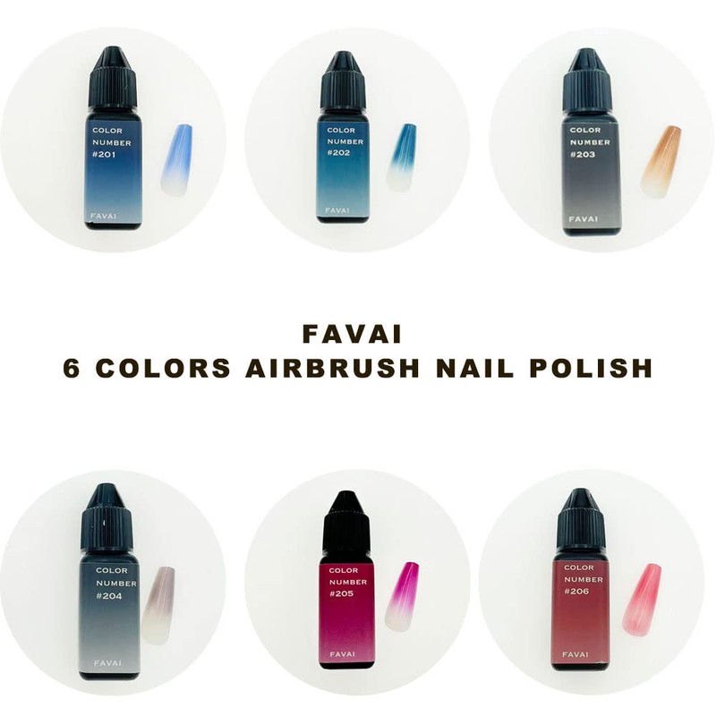 FAVAI Airbrush-Gel-Nagellack-Set, Herbst- und Winter-Kollektion, 6 Farben, 6 x 15