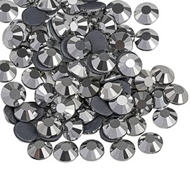 Beadsland Hotfix - 1440 diamantes de imitación de cristal con parte trasera plana para manualidades, ropa, decoración de bricolaje, hematita plateada,