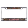 ARKANSAS RAZORBACKS Black Metal CAMO License Plate Frame