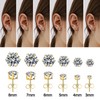 6 Pairs Hypoallergenic Stainless Steel Stud Earrings Cubic Zirconia Earrings