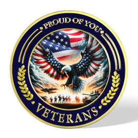 1Pcs Military Veterans Challenge Coin Bulk Eagle and Flag Thank You for Your Service Coin Appreciation Honoring All Veteran Gifts for Military Soldiers