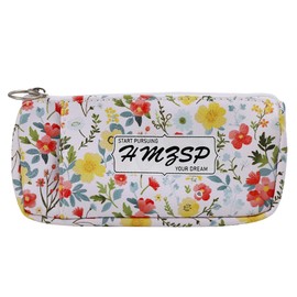 HMZSP Adjustable Elastic Pen Holder for Notebook, Stationery School Supplies Zipper Bag for Journals, Book,Planners，White