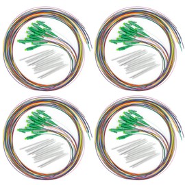 Bangun 4Pcs 1.5 Meter 12 Strand Single Mode LC APC Fiber Pigtail, 9/125um, OS1/OS2 Compatible, Includes 48 Fiber Optic Fusion Splice Protective Shrink Sleeves