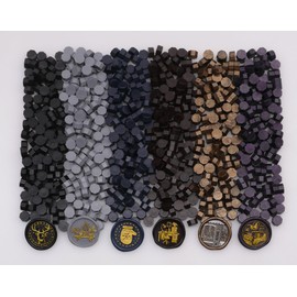 600Pcs Wax Seal Beads, Black Sealing Wax Beads for Wax Seal Stamp, Antique Gold Wax Seal Beads Set with 6 Colors, Perfect for Gift Sealing, Letter Sealing, Envelopes Sealing (Black)