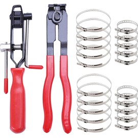 22 Pcs CV Boot Clamp Pliers Tool Set, Dust Cover Clip Removal Pliers Repair Tool Accessories, Stainless Steel Ear Clamp Installer, Red