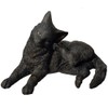 Veronese Design Black Cat Scratching Ear Mini Figurine