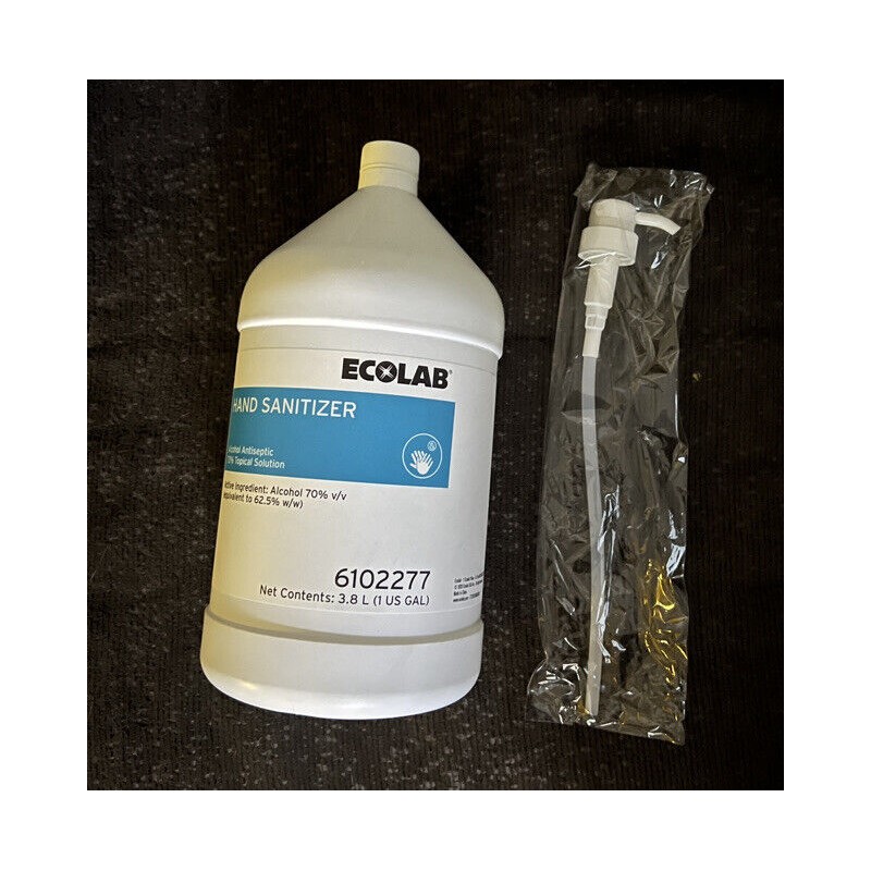 Ecolab Hand Sanitizer 1 Gallon With Pump Quick Drying Gel