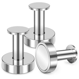 Junarter 3Pack Magnetic Hooks Heavy Duty Magnetic Hanger, Super Strong Magnetic Hooks for Hanging Coats and Bags, Push Pin Style Neodymium Magnet Hooks, Heavy Duty Magnet Hooks