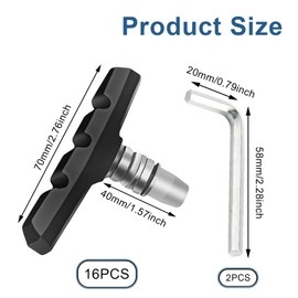 JIHXYER 16 Stück Fahrrad-Bremsbeläge, V-Bremsbeläge für MTB, Fahrrad (Schwarz)