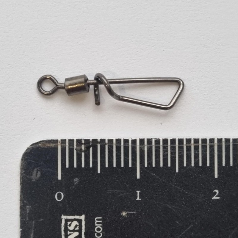 FISHIN ADDICT Snap Link Fishing Swivels, Barrel Interlock Clip Black