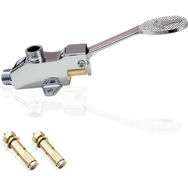 Brass Floor Mount Single Foot Pedal Water Valve for Basin, Touchless Pedal Faucet Foot Valve G1/2’’ IPS