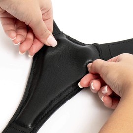 TUGBY XS/S/M/L/XL/XXL Dog Leather Harness Sets with Matching Dog Lead (Black, XL)