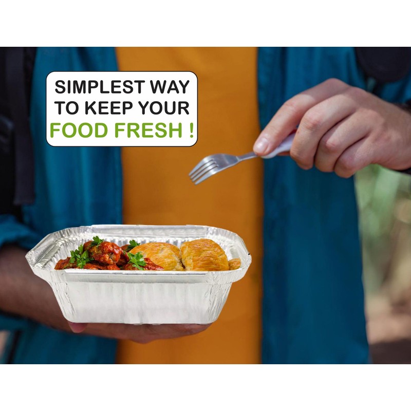 M1SS 25Pcs x 450ML No.2 Aluminium Foil Tray with Lids