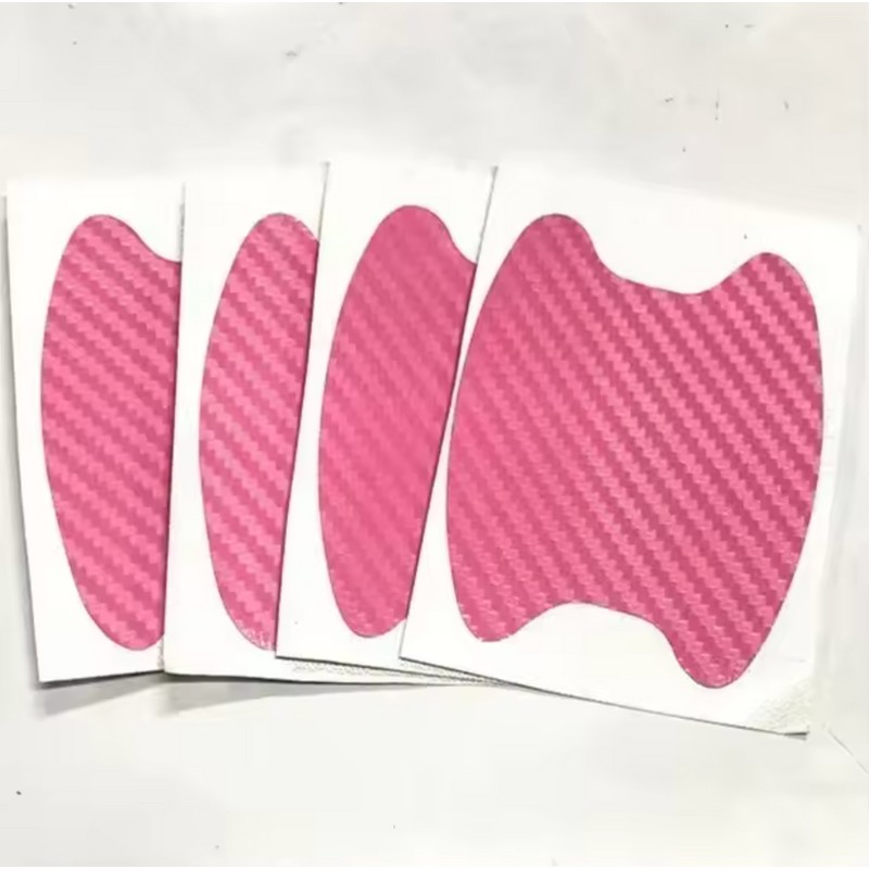 4Pcs Carbon Fiber Car Door Handle Scratch Protector Film