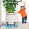 3 Pack 13 inch Plant Caddy with Lockable Wheels, Drainage