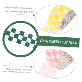 6 Rollos Cinta Washi Decorativa - Cinta Adhesiva de Colores para Manualidades,DIY,Decorar Cuadernos,Álbumes,Regalos - Diseño Ajedrez a Cuadros