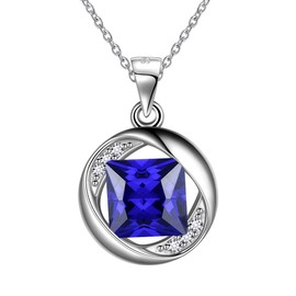 Besilver 925 Sterling Silver Solitaire Birthstone Necklace for Women Round Cut Birthstone Pendant Necklace Birth Month Necklace Birthday Gifts for Women Gilrs Graduation Gifts for Daughters Friends,