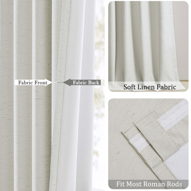 UHITECH 36 Inch Long Short Blackout Curtains for Bedroom Linen