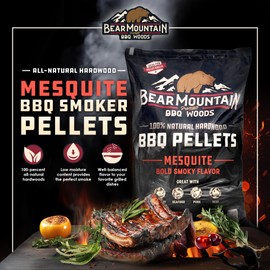 Bear Mountain All Natural Wood Pellets for Smoker, Grill & BBQ, 20 Lbs, Mesquite