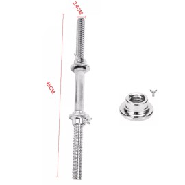 Unbranded 2Pack Adjustable Dumbbell Bar Threaded Barbell Handles Home Gym Fitness 17.7"