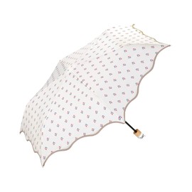 [2025] Wpc. 4774-015-002 Folding Umbrella, Nanami Tiny Flower, Mini, Off, Rain Umbrella, Lightweight, Rain or Shine, Commuting to Work, School, Travel, Stylish, Cute, Women's, Classical, Retro, Gold