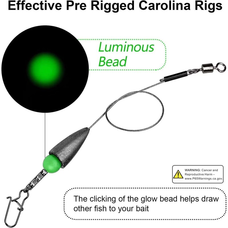 THKFISH Leaders Fishing with Hooks Carolina Rigs Pre Rigged Carolina