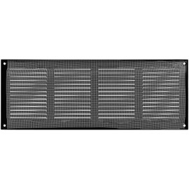 Vent Systems 16" x 6" Inch (Overall Dimensions) - Black - Air Vent Cover Metal Air Return Grill with Built in Pest Guard Screen HVAC Vent Duct Cover for Home Improvement