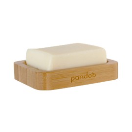 pandoo Bamboo Soap Dish | Natural Bamboo Wood | For Soap, Scrubber, Sponges and as Shower & Sink Tray | Drip Tray, Soap Dish