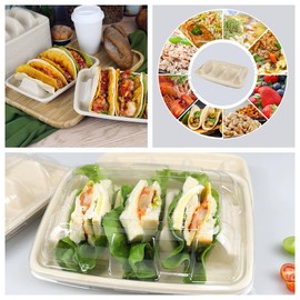 Taco Holders for Party - 3-Slot Stands with Dividers,Serving Trays for Fiesta Decor and Family Gatherings 20 Set.