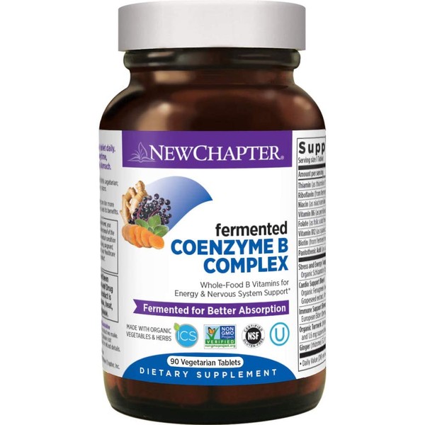 New Chapter Vitamin B Complex + Elderberry – Fermented Coenzyme B Complex (Formerly Coenzyme B Food Complex) with Vitamin B12 + Vitamin B6 + Biotin - 90 Ct (Packaging May Vary) (727783901149)