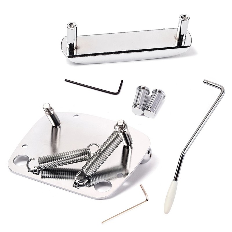 Alnicov 6 String Tremolo Vibrato Tailpiece Bridge Set for Mustang