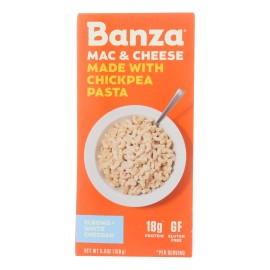 UD_Banza Organic Chickpea Macaroni and Cheese White Cheddar Case of 6-5.5 oz Dried Spaghetti Pasta in Bulk Bag Packaging