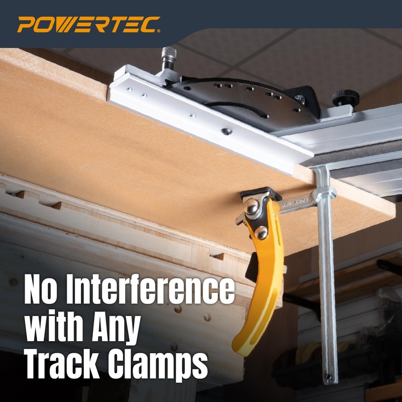 POWERTEC Adjustable Angle Track Saw Miter Guide for Ridgid Guide