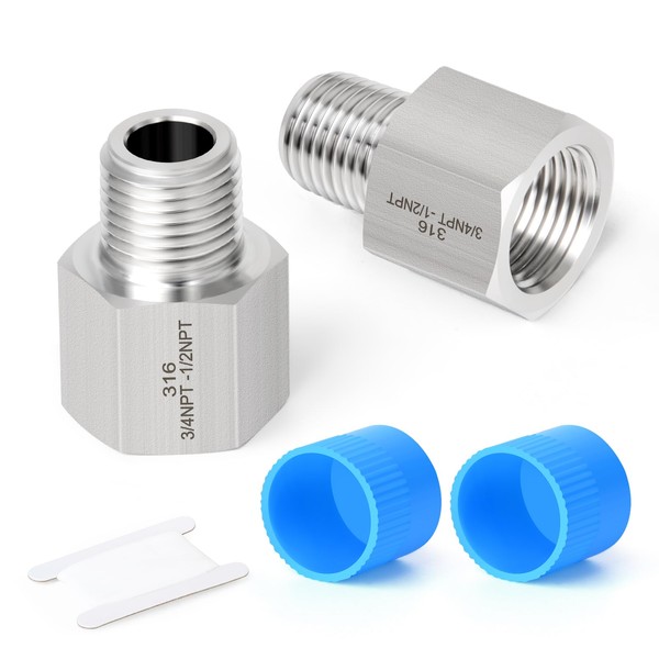 TAISHER 2PCS Forging of 316L Stainless Steel Pipe Fitting, Reducer