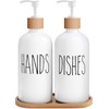 MOMEEMO White Soap Dispenser Set, Contains Hand and Dish Soap