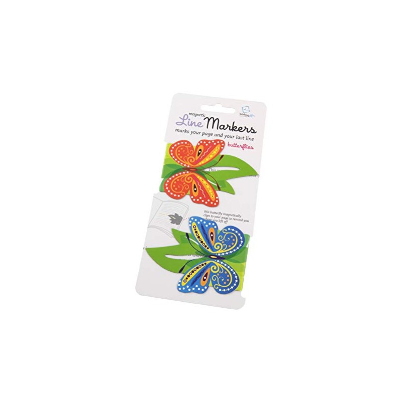 Line Markers (Butterflies/Schmetterlinge) - Magnetische Lesezeichen - 2er Set: Markiert