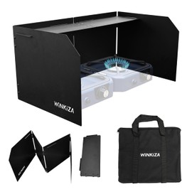 WINKIZA Camping Stove Windscreen Outdoor Foldable Gas Stove Windshield, Camping Wind Blocker with a Storage Bag for Butane Stoves, Propane Stoves, Camping, Hiking, Picnic, Cooking (Stove Not Included)