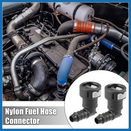 A ABSOPRO 2pcs Fuel Line Quick Connect 90 Degree Push-On Single Barb Adapter Connector for 12mm to 1/2 Rubber Tubing Item Replacement