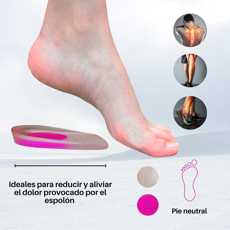 Govari, Talonera de Gel para Espolón, Punto Rosa, Talla Chica,