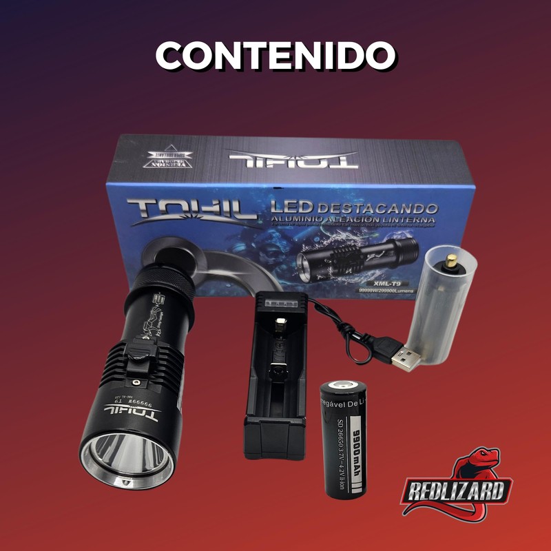 Linterna Sumergible, Lampara de Buceo, Linterna de Buzo, Interruptor Magnetico