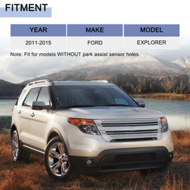 Peforway Front Upper Bumper Cover w/o Park Assist Holes Compatible with 2011-2015 Ford Explorer Replacement Primed BB5Z17D957APTM FO1014109