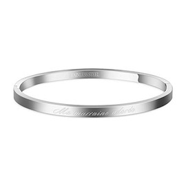 Aurstore® 316L Stainless Steel Slim Bangle Bracelet with Inspirational Phrases. Width: 4 mm. Multiple Messages and Colours to Choose From Ma Marraine Adorée