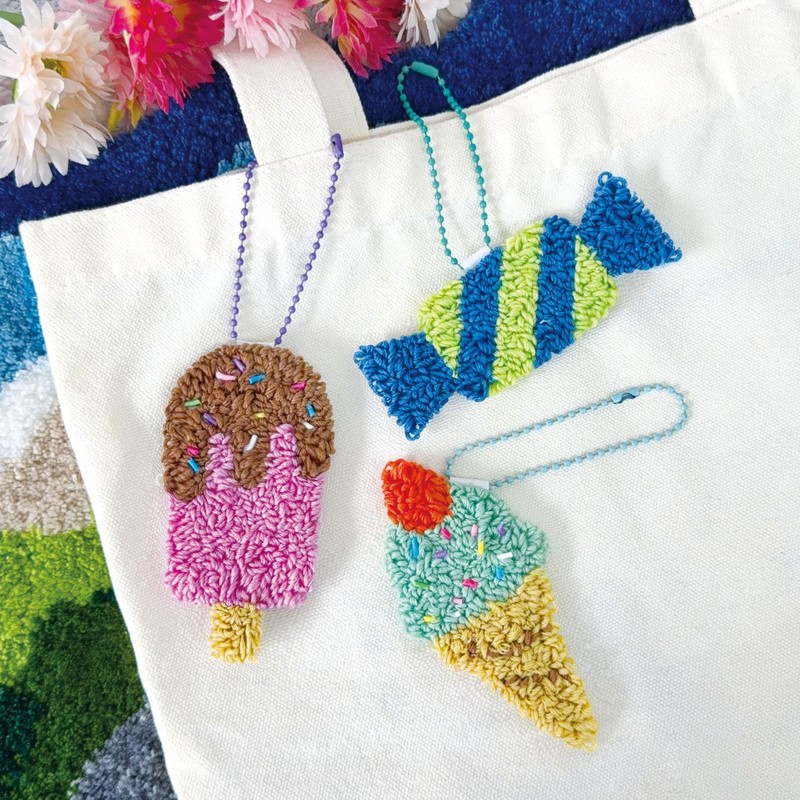 HAND U JOURNEY 3Pcs Embroidery Punch Needle Bachpack Charm Kit,
