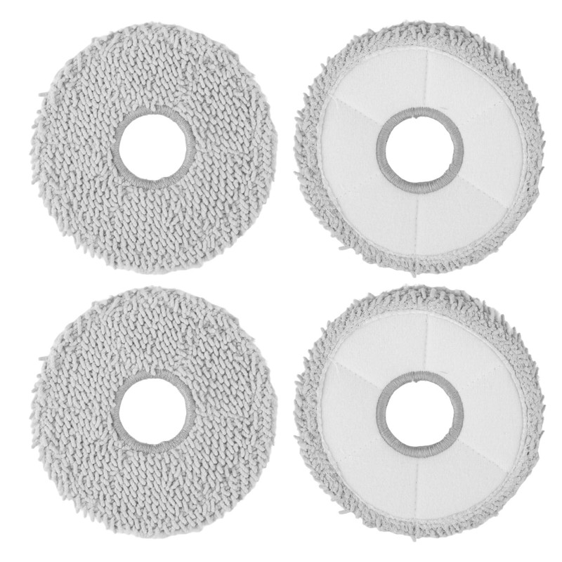 4 Pcs Washable Mopping Pads, Reusable Grey Cleaning Cloth, Replacement