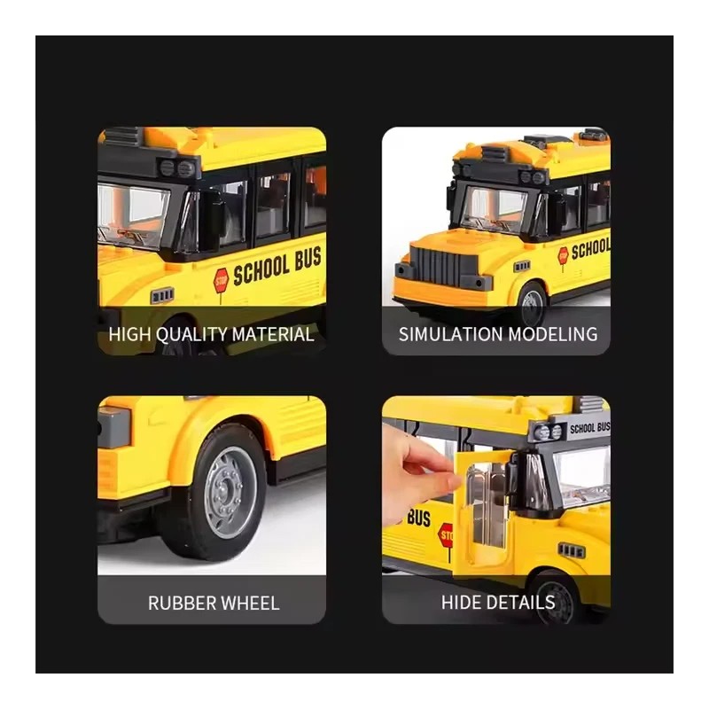 UNOMI Remote Control Modern School Bus Toy - 1:30 Scale