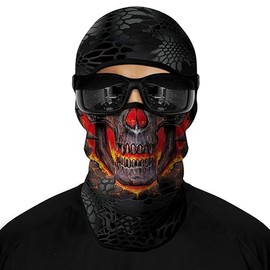 M-YOUNG Máscara facial de cráneo, pasamontañas, polaina de cuello, protección solar UV, bufanda de esquí para motocicleta para hombres, H S, Medio