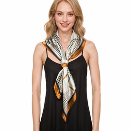 RIIQIICHY 35 Inch Head Scarf for Women Like Silk Scarf Hair Scarf - 4 PCS Square Scarf Bandanas for Women