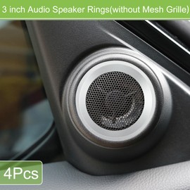ACROPIX Universal 3" Subwoofer Speaker Rings Cover Spacers Speaker Audio Decorative Circle without Mesh Grille ABS Silver Tone - Pack of 4